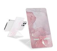 Sparkle Phone Stand for Desk Clear Cute Pink Marble Pattern for Girls Women Pretty Acrylic Adjustable Stand Holder Office Table Accessories Compatible for All Smartphones,Tablets,iPhone,Switch,iPad