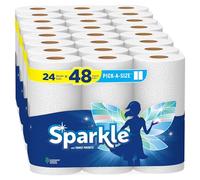 Sparkle Pick-A-Size Paper Towels, 24 Double Rolls = 48 Regular Rolls, Everyday Value Paper Towel with Full and Half Sheets