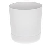 SPARKLE PLANTS Satina Indoor Plant Pots- 5 Sizes, 10 Colours, Modern Planter with Drainage Holes & Matching Saucer - Durable Lightweight Composite Flower Pots for Houseplant (15 cm, White)