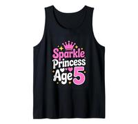 Sparkle Princess Age 5 Birthday Girl Crown Tank Top