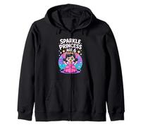 Sparkle Princess Age 6 Cute Birthday Girl Zip Hoodie