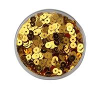 Sparkle Sequins Bulk, 3mm 4mm 5mm 6mm Flat Round PVC Loose Sequins, Blue Pink Paillette Sewing Craft 1bag(Dark Golden,2mm)