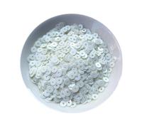 Sparkle Sequins Bulk, 3mm 4mm 5mm 6mm Flat Round PVC Loose Sequins, Blue Pink Paillette Sewing Craft 1bag(Milk White,5mm)