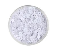 Sparkle Sequins Bulk, 3mm 4mm 5mm 6mm Flat Round PVC Loose Sequins, Blue Pink Paillette Sewing Craft 1bag(Solid White,4mm)
