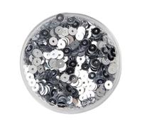 Sparkle Sequins Bulk, 3mm 4mm 5mm 6mm Flat Round PVC Loose Sequins, Blue Pink Paillette Sewing Craft 1bag(Silver,6mm)