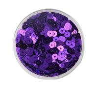 Sparkle Sequins Bulk, 3mm 4mm 5mm 6mm Flat Round PVC Loose Sequins, Blue Pink Paillette Sewing Craft 1bag(Dark Purple,3mm)