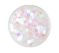 Sparkle Sequins Bulk, 3mm 4mm 5mm 6mm Flat Round PVC Loose Sequins, Blue Pink Paillette Sewing Craft 1bag(Laser Clear,5mm)