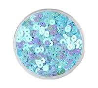 Sparkle Sequins Bulk, 3mm 4mm 5mm 6mm Flat Round PVC Loose Sequins, Blue Pink Paillette Sewing Craft 1bag(Laser Blue,4mm)