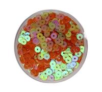 Sparkle Sequins Bulk, 3mm 4mm 5mm 6mm Flat Round PVC Loose Sequins, Blue Pink Paillette Sewing Craft 1bag(Orange,5mm)