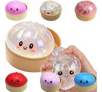 Sparkle Steamed Dumpling Squishy, Soft Slow Rebound Squeeze Gadget with Glitter Finish, Flexible Tactile Sensory Companion for Relaxing Breaks, Ideal for Home & Office Desk Decor & Casual Leisure U