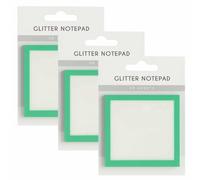 Sparkle Sticky Notes, Clear Post It Notes Pastel, Cute Self Adhesive Note Memo Pads, Transparent Glitter Notepads Stationery, See Through Notes, Small to Do List, Office Supplies (Green*3)