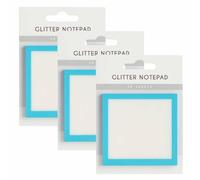 Sparkle Sticky Notes, Clear Post It Notes Pastel, Cute Self Adhesive Note Memo Pads, Transparent Glitter Notepads Stationery, See Through Notes, Small to Do List, Office Supplies (Blue*3)