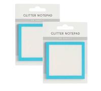 Sparkle Sticky Notes,Transparent Glitter Transparent Sticky Notepad, Cute Self Frosted Glass-Like Repositionable Reminder Pad, Pastel Clear List Office Supplies School Teacher Must Haves (Blue-2PC)