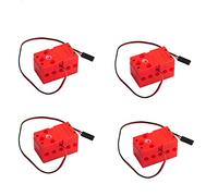 Sparkleiot 360° 2KG Servo Programmable Mini Geekservo Servo Dual Output Shaft for Le goed Micro:bit Raspberry Pi （2/4pcs） (Motor red（4pcs）)