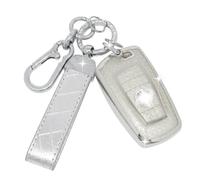 SparkleJoy Car Key Case with Key Fob Compatible with BMW 1/2/3/4/5/6/7 Series X1 X3 X4 M3 M4 M5 F10 F20 F25 F30 F80 520 525 116i 118i 320i Key, Protective Cover - Smart Key