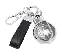 SparkleJoy Car Key Cover for Mini Cooper，Sparkle Car Key Case with Leather Keychain for BMW Mini Cooper S D SD One F54 F55 F56 F57 F60 R56 R57 R58 R59 Cabrio Clubman Countryman - Smart Key（Black）