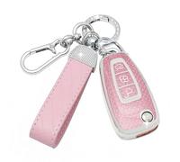 SparkleJoy Car Key Cover Glitter Compatible with Ford Focus Fiesta Kuga Tourneo Transit Connect Custom Courier Puma Galaxy C-Max S-Max Key, TPU Protective Cover - Flip Key(Pink)