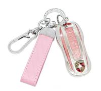 SparkleJoy Car Key Cover，Sparkle Car Key Case with Leather Keychain Fit for Porsche Cayenne 958 911 996 Macan Panamera 997 987 987 GT3 Cayman Key, TPU Protective Car Key Cover - Smart Key (Pink)