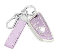 SparkleJoy Car Key Cover with Keychain，Key Case Compatible with BMW Series 1/2/3/4/5 1 Series 2 Series 3 Series 4 Series 5 Series X1 X2 X3 X4 X5 X6 F15 F16 F44 F45 F48 F49 F85 F86 Smart Key（Purple）