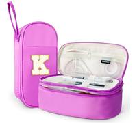 SparkleJoy Personalised Pencil Case Purple K 2 Compartments Large for Girls | Pencil Case K 2 Compartments, 6 Elastic Pen Loops, Waterproof; ideal Gift for Girls, Christmas, Birthday, Back to School