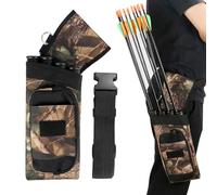 Sparklenut Archery Quiver, Back Hip Arrow Quiver, 4 Tubes Arrow Holder, Adjustable Belt Waist for Youth Adults Target Practicing Outdoor, fit for Compound Bow and Recurve Bow(Reverse Quiver)