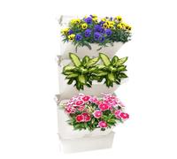 Sparklenut Wall Planting Pot, 3pcs Hanging Planting Grow, Vertical Garden Planter Wall Pocket Self Watering Flower Pot Wall-mounted Holder for Indoor/Outdoor/Balcony (White)