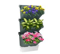 Sparklenut Wall Planting Pot, 3pcs Hanging Planting Grow, Vertical Garden Planter Wall Pocket Self Watering Flower Pot Wall-mounted Holder for Indoor/Outdoor/Balcony (Dark Green)