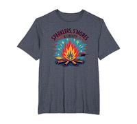 Sparklers, S'Mores & Liberty T-Shirt, Men's Big and Tall, Heather Blue, 6X Tall