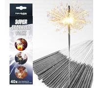 Sparklers XYZ 15cm (6") Hand-held Sparklers, 40 Pack, Gold, Adult, Perfect for Parties & Celebrations, CAT F1 - Low Risk