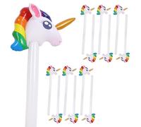 Sparkles Partyware Inflatable Unicorn Stick - Pack of 12-43"/110cm Tall White Inflatable Stick with Inflatable Unicorn Head - Birthday Party Decoration, Fun Present, Photobooth Accessory