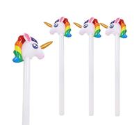 Sparkles Partyware Inflatable Unicorn Stick - Pack of 3-43"/110cm Tall White Inflatable Stick with Inflatable Unicorn Head - Birthday Party Decoration, Fun Present, Photobooth Accessory