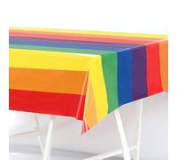 Sparkles Partyware Rainbow Pride Tablecloth - Pack of 10-6 Colour Rainbow Plastic Tablecloth - Perfect for Pride Marches and Pride Events