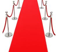 Sparkles Partyware Red Carpet Runner - Pack of 1-15ft Red Fabric Runner for Indoor and Outdoor Use - Perfect Decoration for Hollywood-Themed Parties, Weddings, Proms, Carpet Events