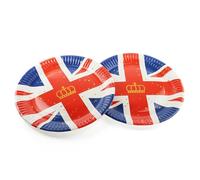 Sparkles Partyware Union Jack Plate - Pack of 50 9" Paper Plates with Union Jack Flag - Perfect for Jubilee King's Coronation Street Parties Celebrations