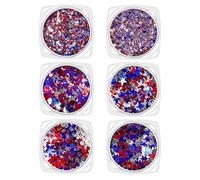 Sparkles Star, Nail Glitter Set, 3.46x2.32x0.55 Inches Holographic Sequins with Multi Color Reflective System, Festive Decoration Design Style, Party Nails Arts Accessory, Holiday Celebration Use