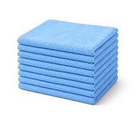 SparkleZen Premium Thick Microfibre Cleaning Cloth - Ultra Absorbent 40 x 40 cm - Large Microfiber for Car, Kitchen, Glass, Multi Surface Cleaning - Reuseable and Washable - 10 Pack Large (Blue)