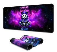 SparkLia Blacklight Gaming Mouse Pad - UV Reactive Neon Panda Gamer Design, Glow in The Dark RGB Desk Mat, Smooth Precision Surface with Non-Slip Rubber Base for PC & Console Gaming - 31.5" x 11.8"