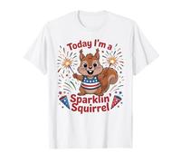 Sparklin' Squirrel 4th of July Fireworks Funny Cartoon T-Shirt
