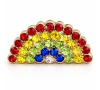 Sparkling 15mm Rainbow Shank Button - Petite Multi-Color Crystal & Enamel Accent for Blouses, Cardigans and DIY Crafts - Washable 40°C- Pack of 4 - Giddy Square