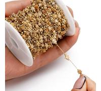Sparkling 1M Gold Stainless Steel Bead Chain Jewelry Making Craft Supplies Suitable For Necklace Creation Beaded Chain For Jewelry