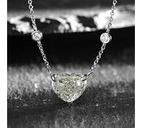 sparkling 6ct heart cut high carbon diamond birthstone wedding pendant necklaces for women