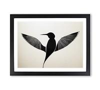 Sparkling Abstract Bird Framed Wall Art Print A2 Black
