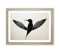 Sparkling Abstract Bird Framed Wall Art Print A2 Oak