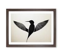 Sparkling Abstract Bird Framed Wall Art Print A2 Walnut