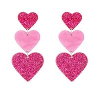 Sparkling Acrylic Heart Earrings for Women Lightweight Heart Dangle Earrings Love Heart Drop Earrings, Valentine's Day Mother's Day Gifts, Alloy Steel, No Gemstone