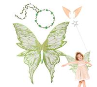 Sparkling Angel Wings - Stage Performance Gear, Holiday Costume Supplies | Large 80cm Foldable Mythical Creature Accessory Whimsical Wedding Theme Accessory with Pointed Ears for Girl