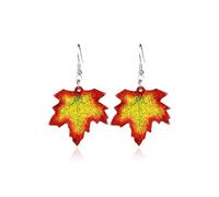 Sparkling Autumn Thanksgiving Dangle Earrings Fall Seasonal Harvest Festival Jewelry with Pumpkin Pie Maple Leaf Coffee Sunflower Designs Unique Festive Holiday Earrings for Women, Metal, No Gemstone