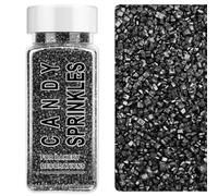 Sparkling Black Sanding Sugar - 130g, Edible Sugar Crystals, Sprinkles Cake Decorations for Cookies, Cakes, Ice Cream & Cupcakes, Ideal for Birthday, Wedding & Party Baking