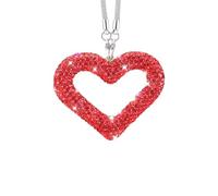 Sparkling Bling Diamond Heart Shape Car Charm Dazzling Rhinestone Rearview Mirror Pendant,Beauty Cute Elegant Auto Decor for Women or Girls (Red)