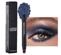 Sparkling Blue Eyeshadow Stick - Waterproof, Hypoallergenic, Fine Sparkle - Long Lasting, Highly Pigmented Eye Shadow Pencil with Brush for Stunning Eye Makeup Looks